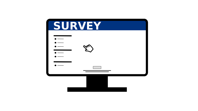 Online survey shown on a computer