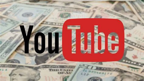 YouTube logo with money in background