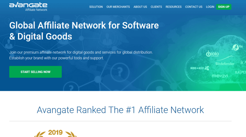 Avangate Affiliate Network home page