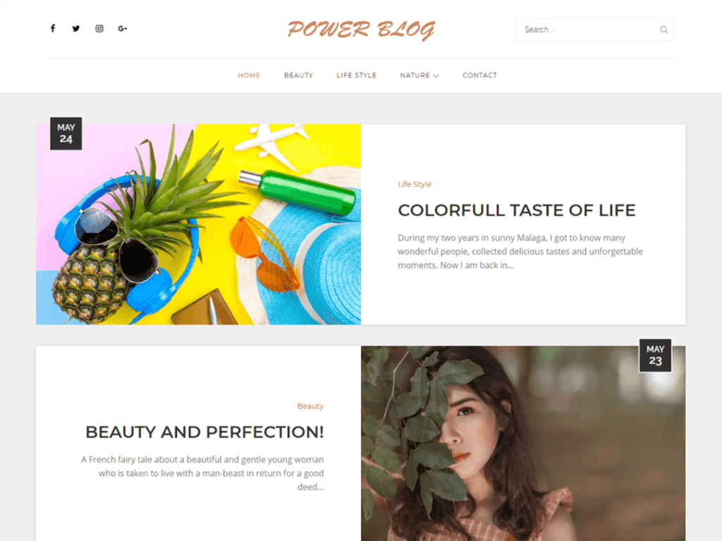 Power Blog theme