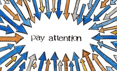 Arrows pointing to the words "pay attention"