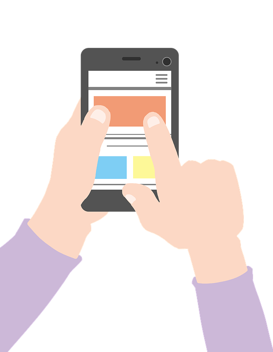 Clip art of person with smartphone