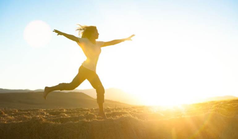 Woman getting energy