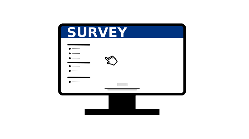 Survey shown on a computer