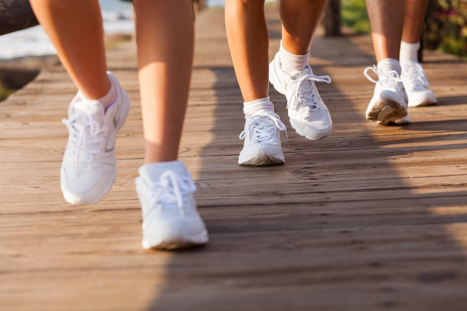 Human feet walking