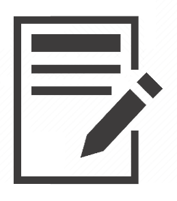 Clip art of an article being written by a pencil
