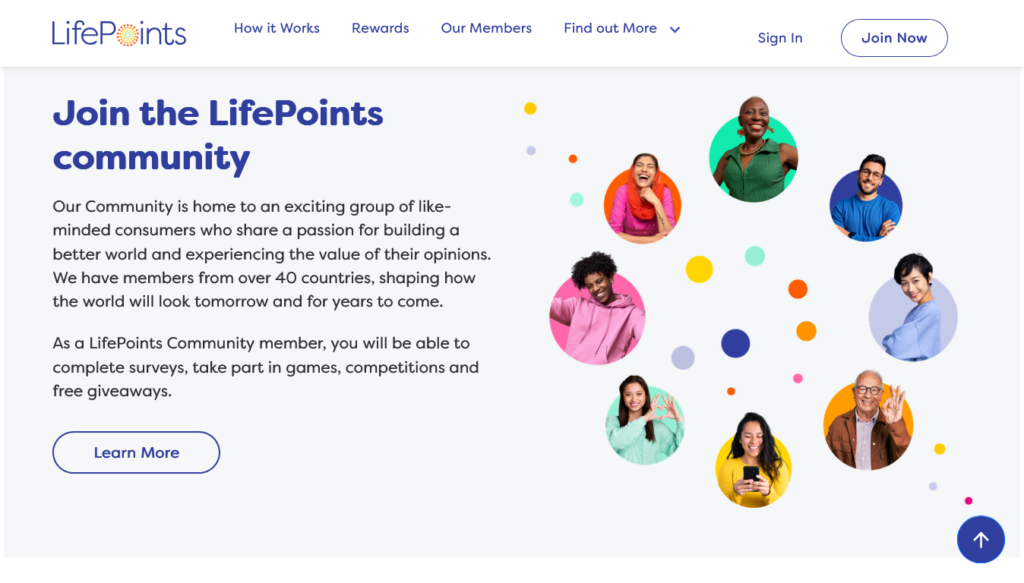 Screenshot of lifepointspanel.com homepage