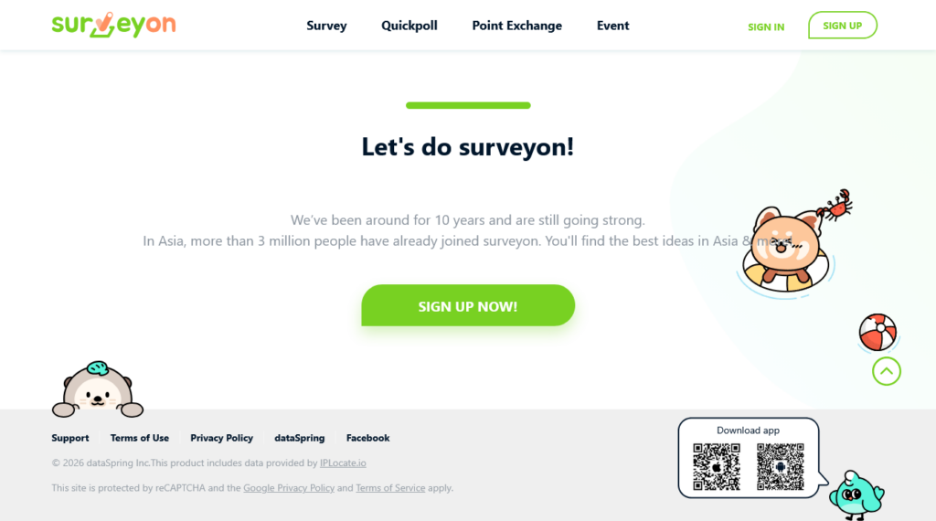 Screenshot of surveyon.com