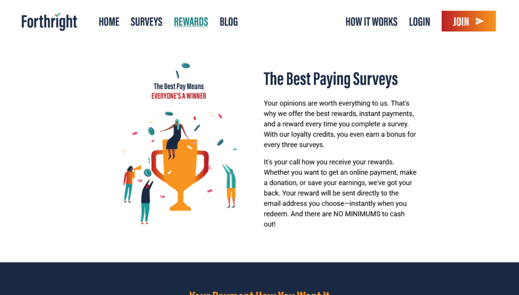 Screenshot of beforthright.com Rewards page
