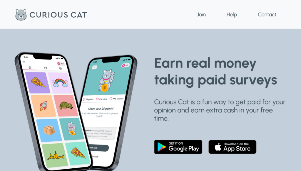 Screenshot of curiouscatapp.com homepage