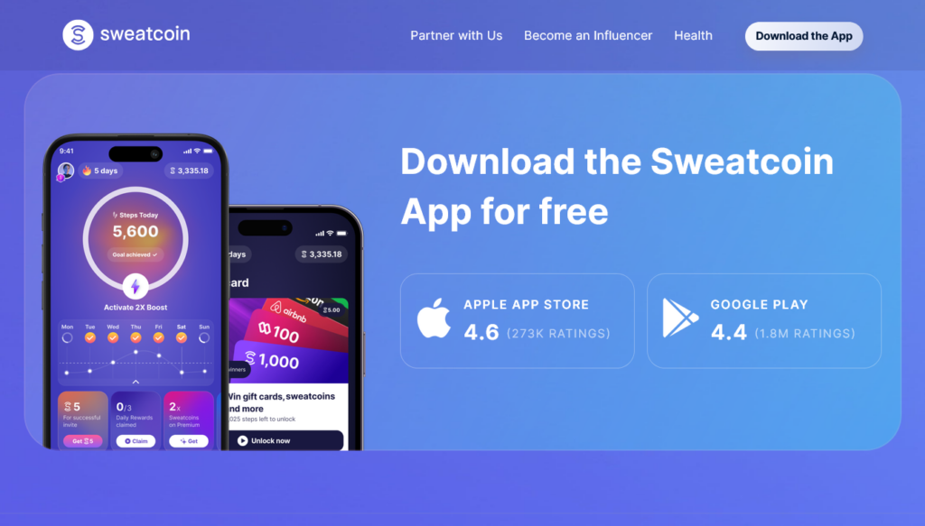 Screenshot of sweatco.in homepage