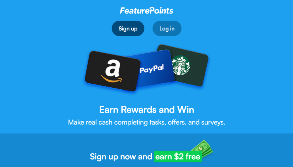 Screenshot of featurepoints.com homepage