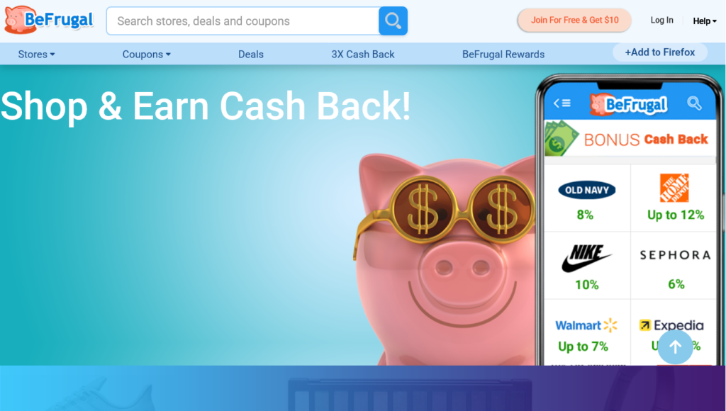 Screenshot of befrugal.com Mobile Apps page