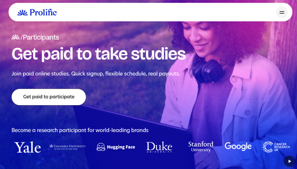 Screenshot of prolific.com Participants page