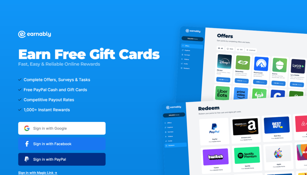 Screenshot of earnably.com homepage