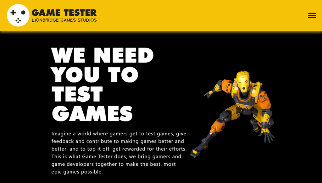 Screenshot of gametester.gg Gamer page