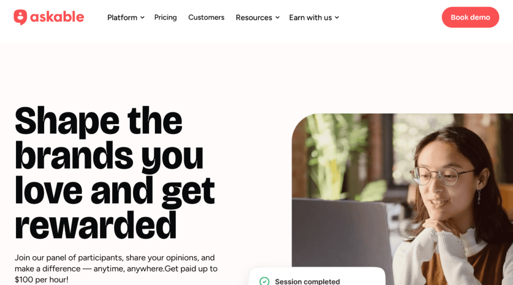 Screenshot of askable.com Participants page