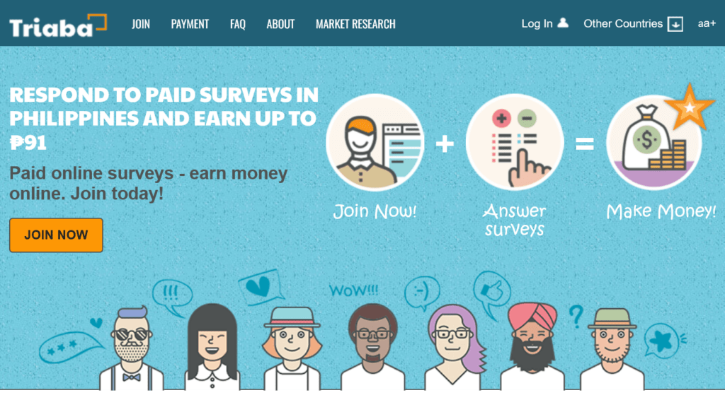 Screenshot of triaba.com homepage