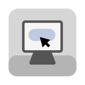 Icon illustrating a mouse hovering over a button on a computer