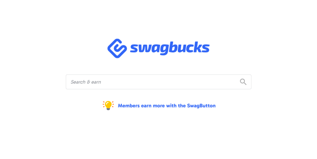 Screenshot of the Swagbucks search engine page