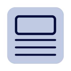 Icon of an image and text representing a blog post